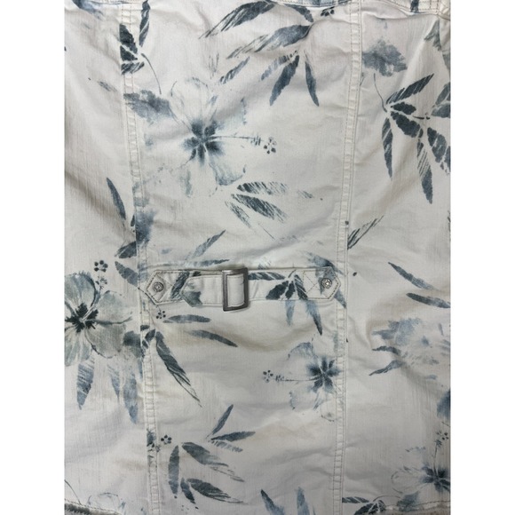 Soft Surroundings Denim Jacket Womens Small White Blue Floral Boho - Picture 6 of 8
